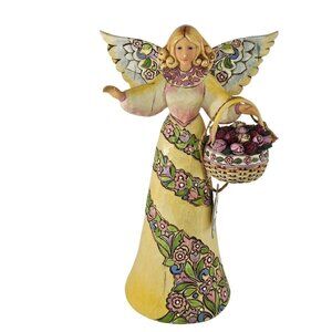 Jim Shore Peace in the Garden Angel Holding Basket Of Roses 4007548 Enesco 9.7"